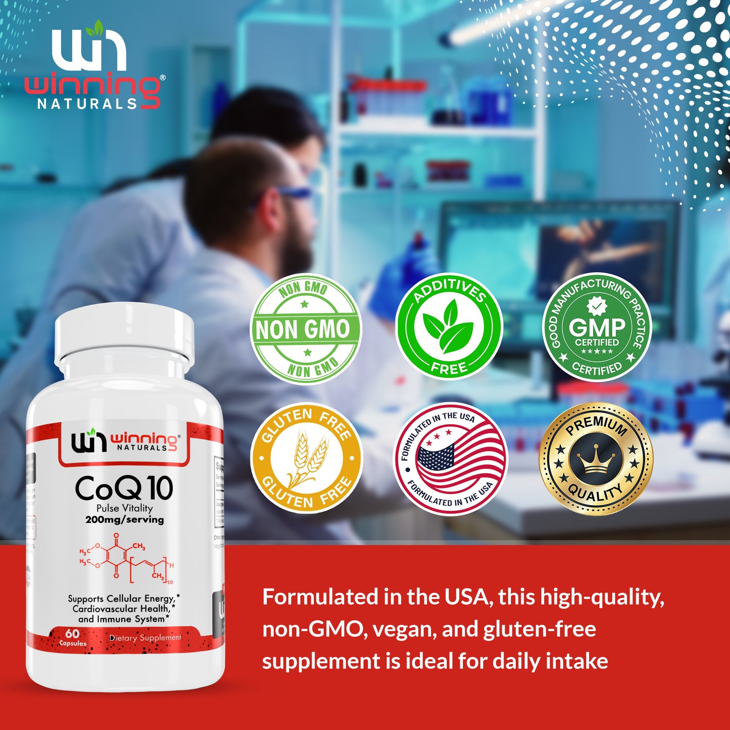 CoQ10 200mg - Antioxidant Supplement Supporting Heart Health, Energy Production, and Cellular Protection - 60 Capsules