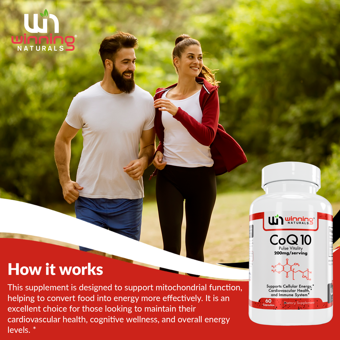 CoQ10 200mg - Antioxidant Supplement Supporting Heart Health, Energy Production, and Cellular Protection - 60 Capsules