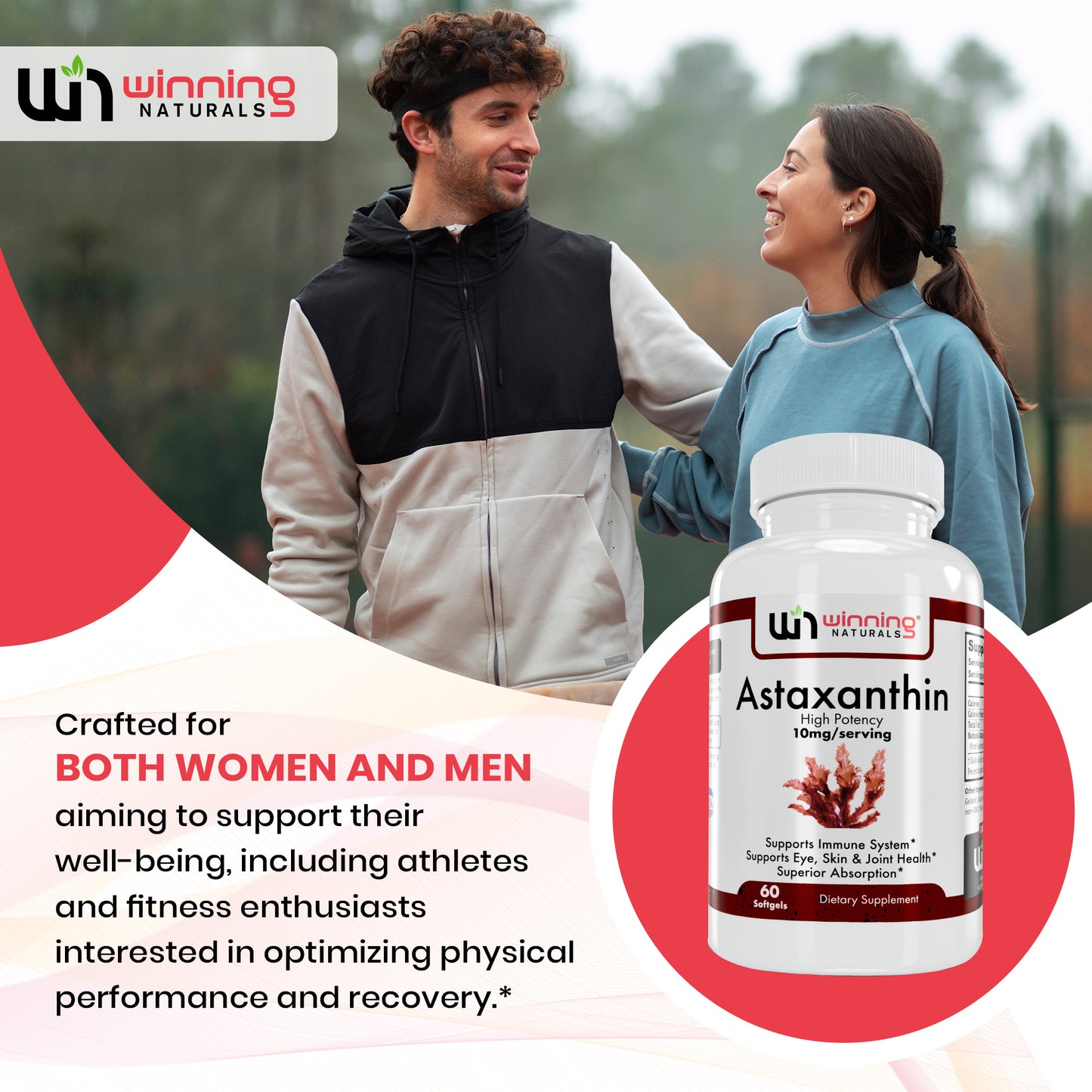 Astaxanthin 10mg - Antioxidant Supplement for Eye, Skin, Heart, Joint, Brain & Immune Health - 60 Softgels