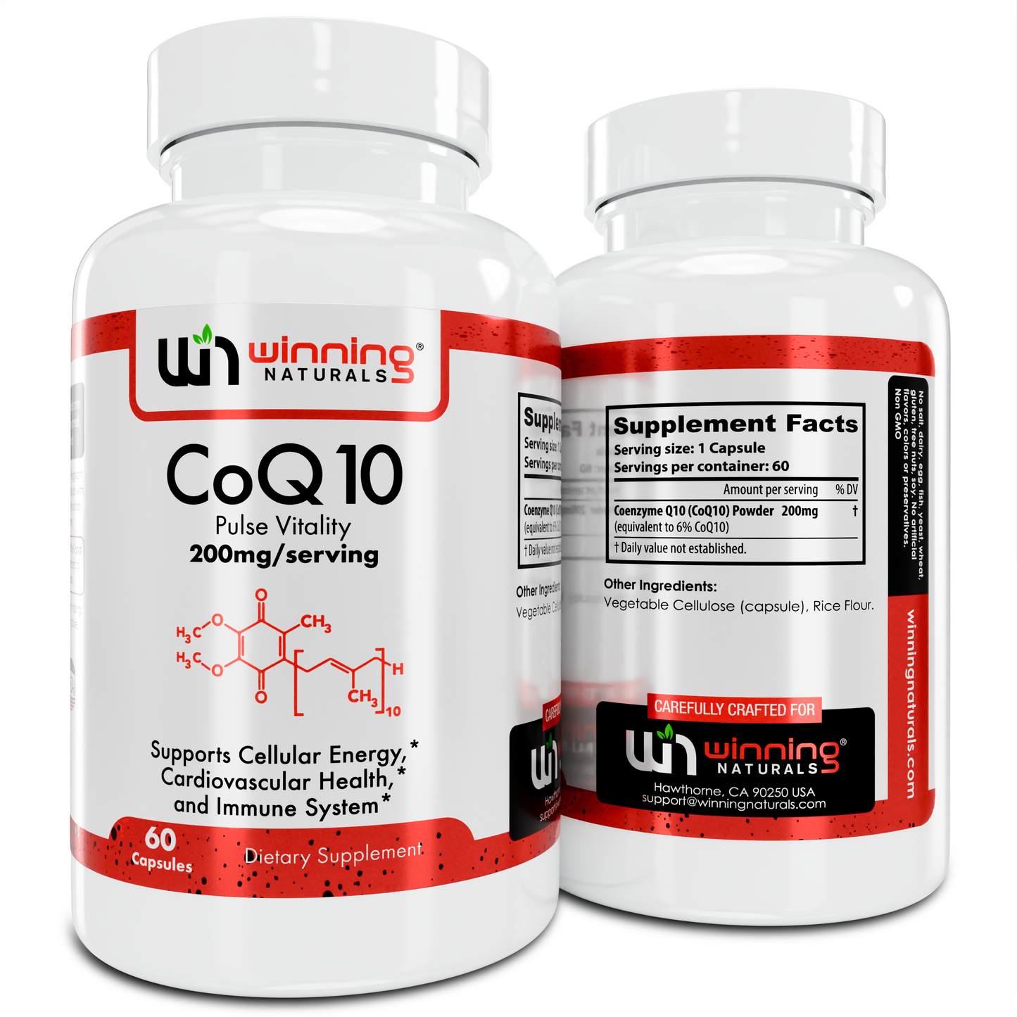 CoQ10 200mg - Antioxidant Supplement Supporting Heart Health, Energy Production, and Cellular Protection - 60 Capsules
