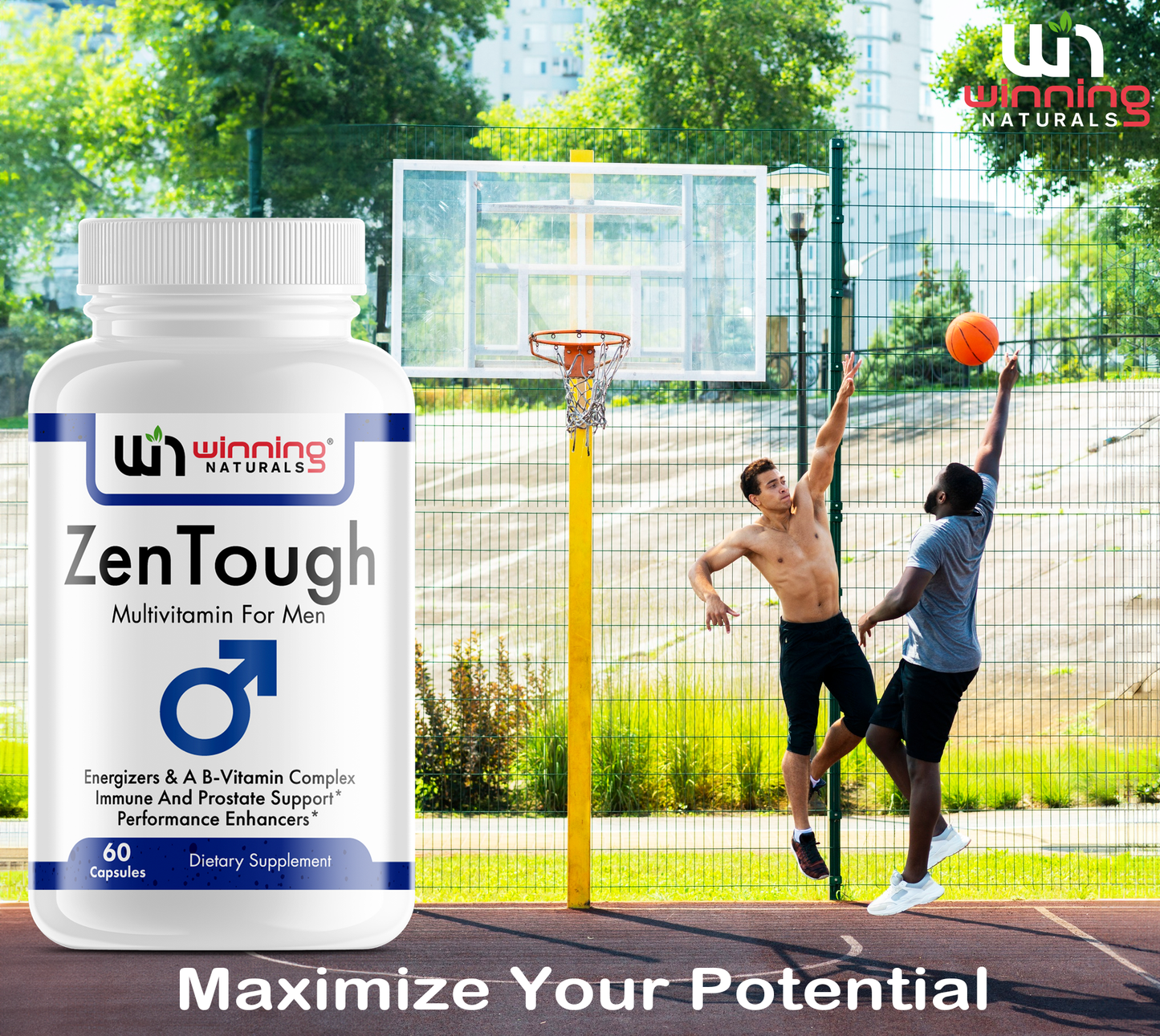 ZenTough Men's Multivitamin - Daily Vitamins for Men's Health - 60 Capsules