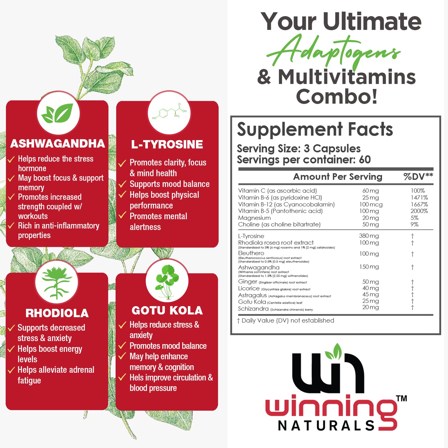 Adrenal Support - 180 Vegan Caps