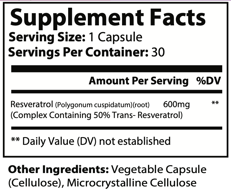 Revitasvera with Pure Resveratrol - Antioxidant, Heart, and Immune Support - 60 Capsules